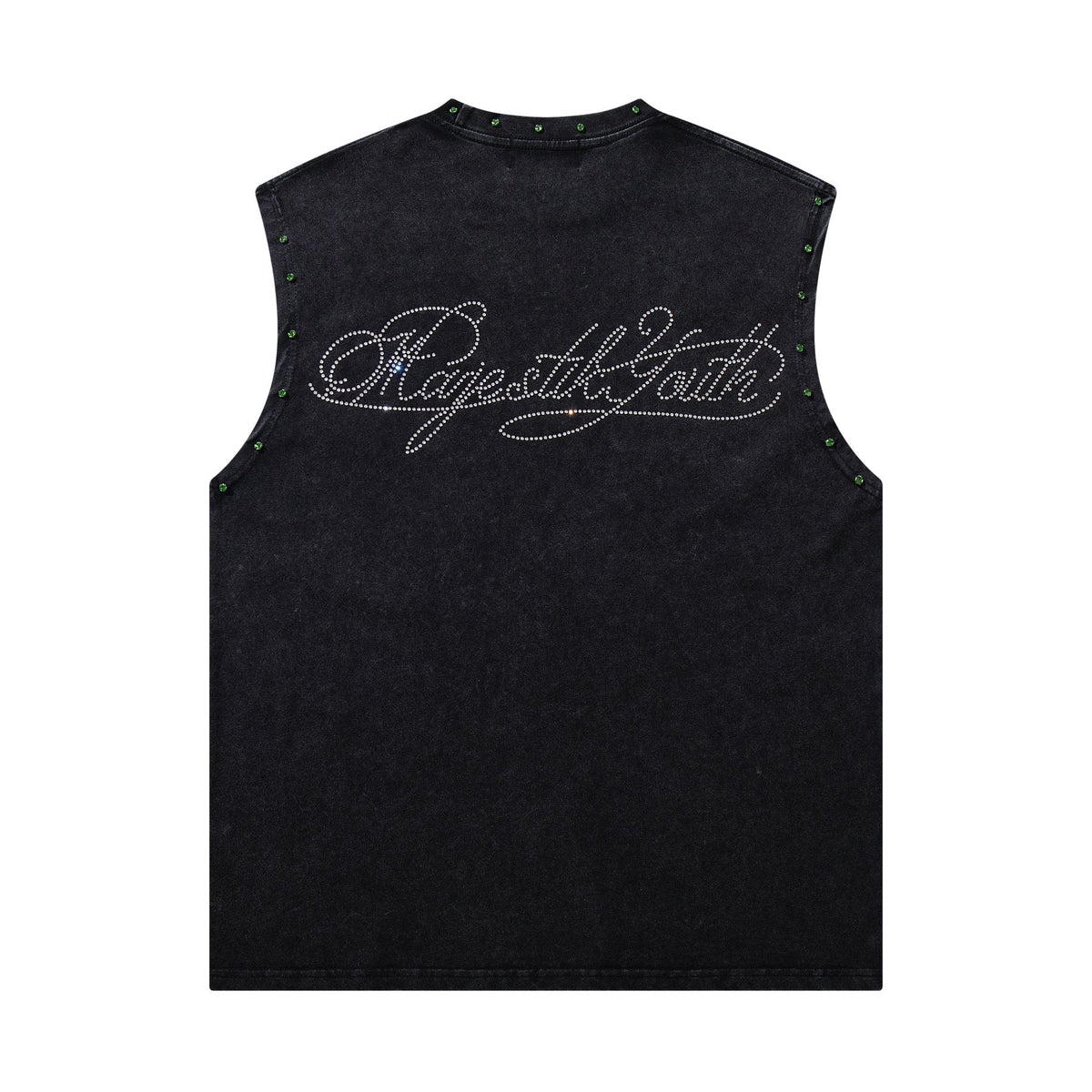 MAJESTIK Rhinestone Graphic Sleeveless T-Shirt — back