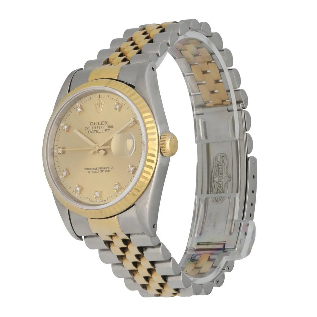datejust two Rolex Gold Diamond Dial - Hình 2